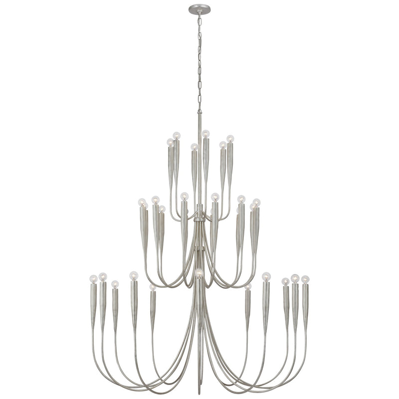 Visual Comfort Signature JN 5074BSL LED Chandelier, Burnished Silver Leaf