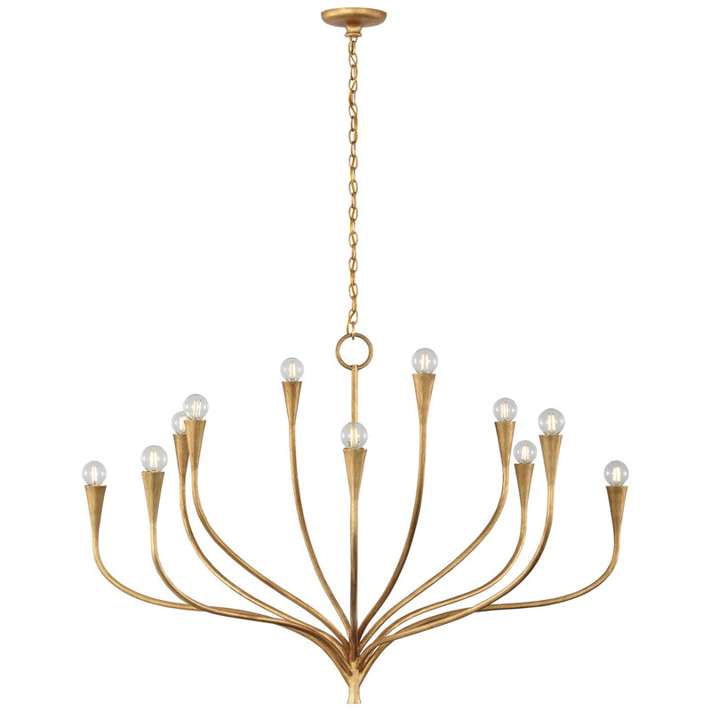 Visual Comfort Signature JN 5187AGL LED Chandelier, Antique Gold Leaf