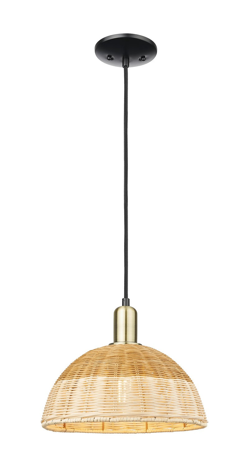 Innovations 716-1P-BAB-NBD2-12-NAT One Light Mini Pendant, Black Antique Brass