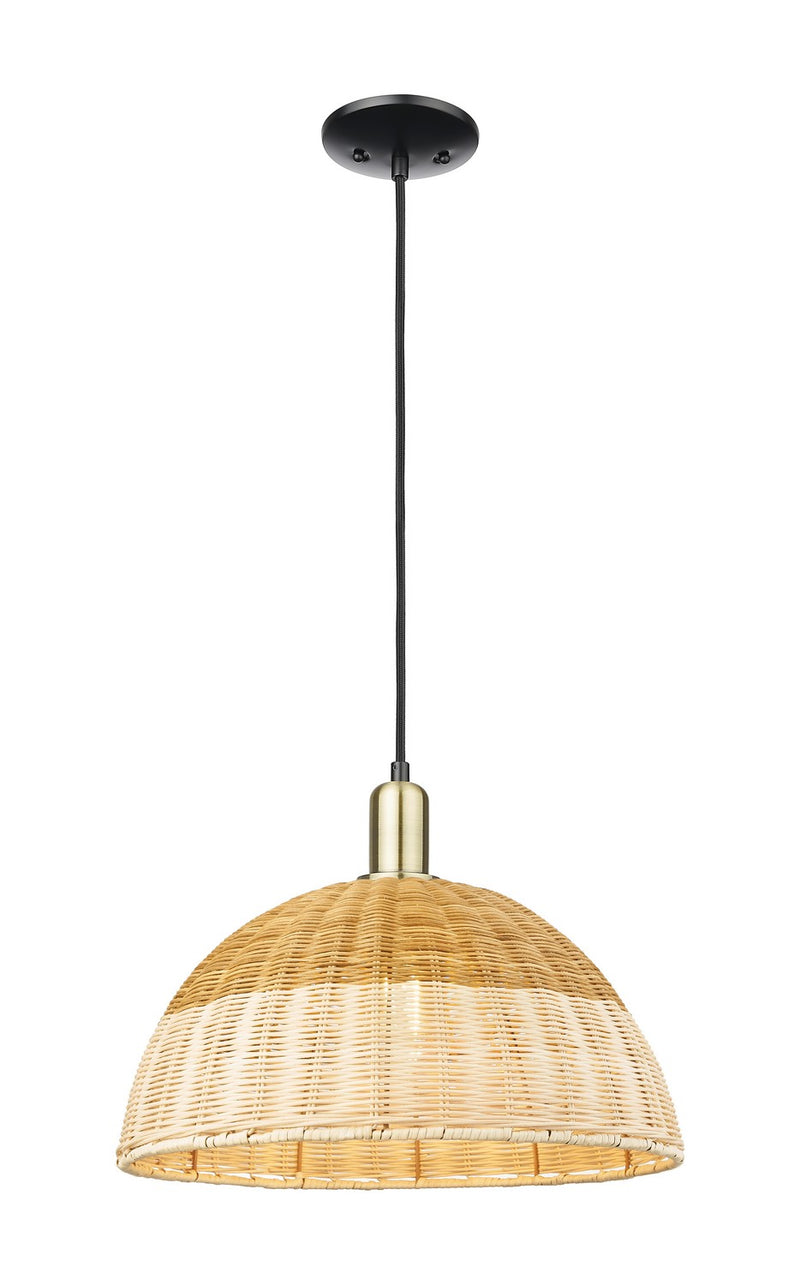 Innovations 716-1P-BAB-NBD2-16-NAT One Light Mini Pendant, Black Antique Brass