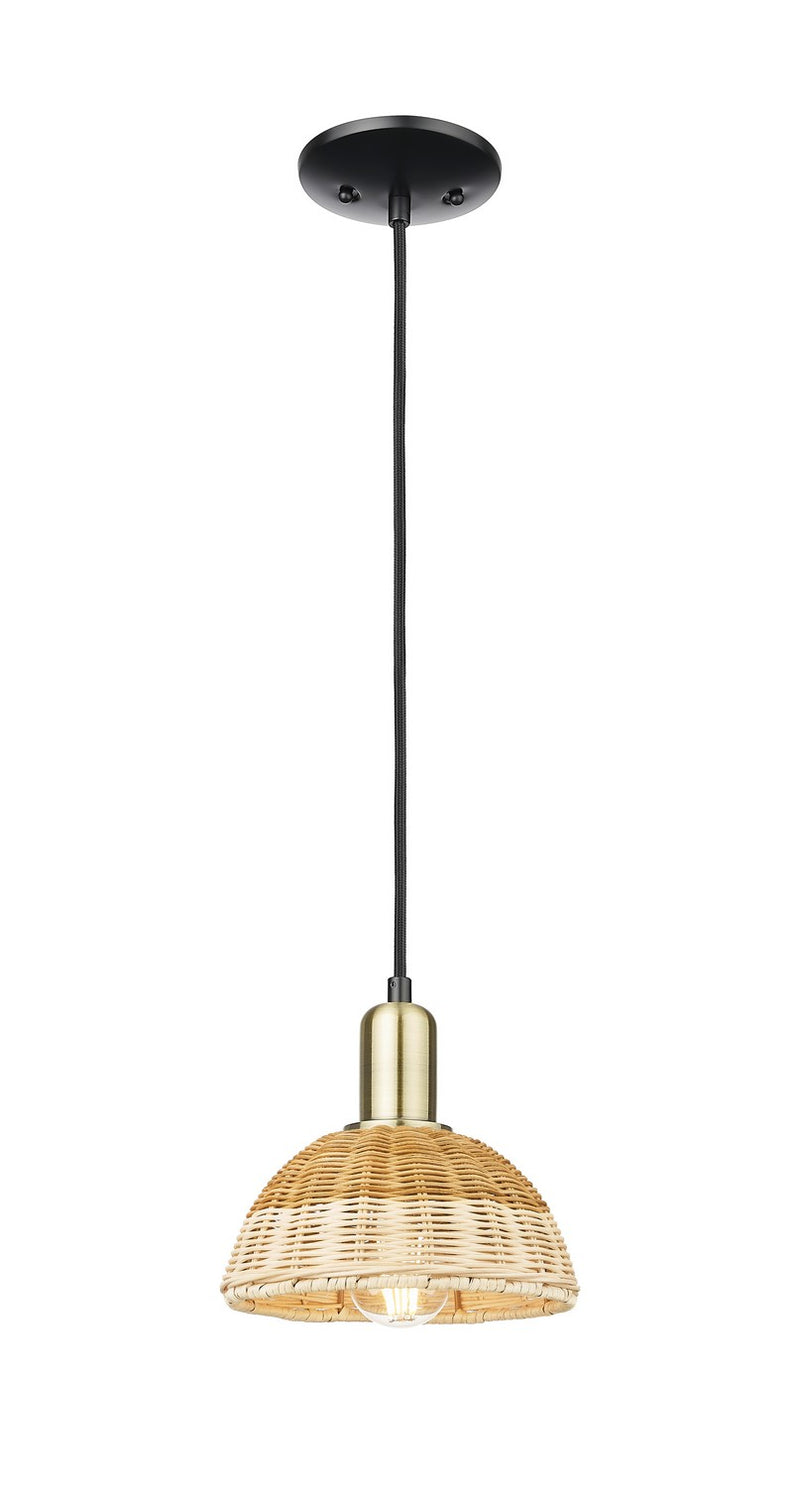 Innovations 716-1P-BAB-NBD2-75-NAT One Light Mini Pendant, Black Antique Brass