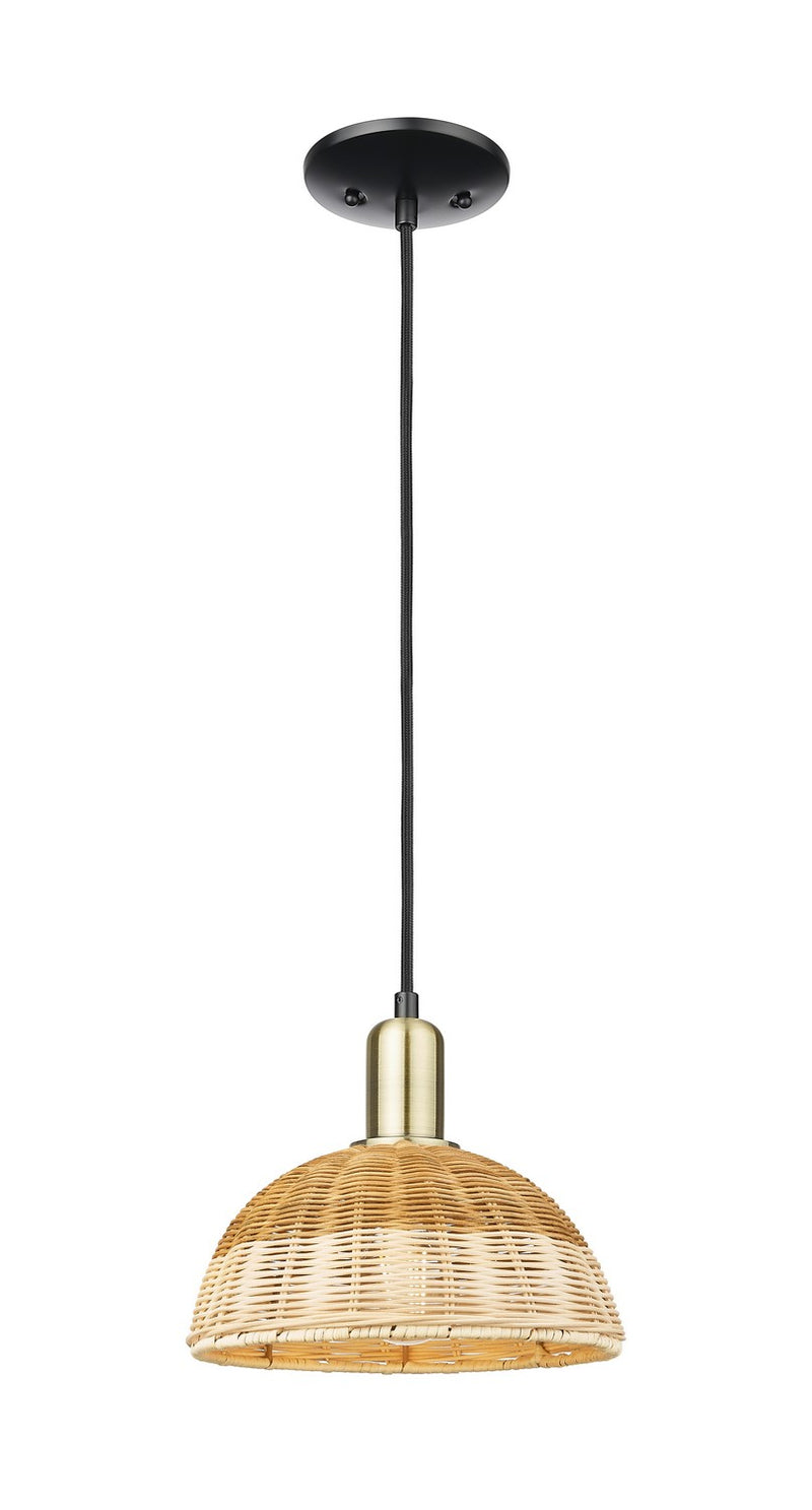 Innovations 716-1P-BAB-NBD2-9-NAT One Light Mini Pendant, Black Antique Brass