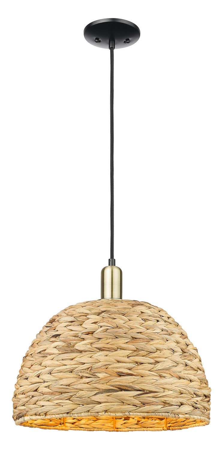 Innovations 716-1P-BAB-RBD-16-NAT One Light Mini Pendant, Black Antique Brass