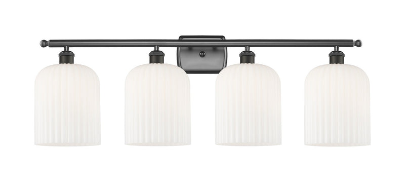 Innovations 516-4W-OB-G559-8GWH Four Light Bath Vanity, Oil Rubbed Bronze