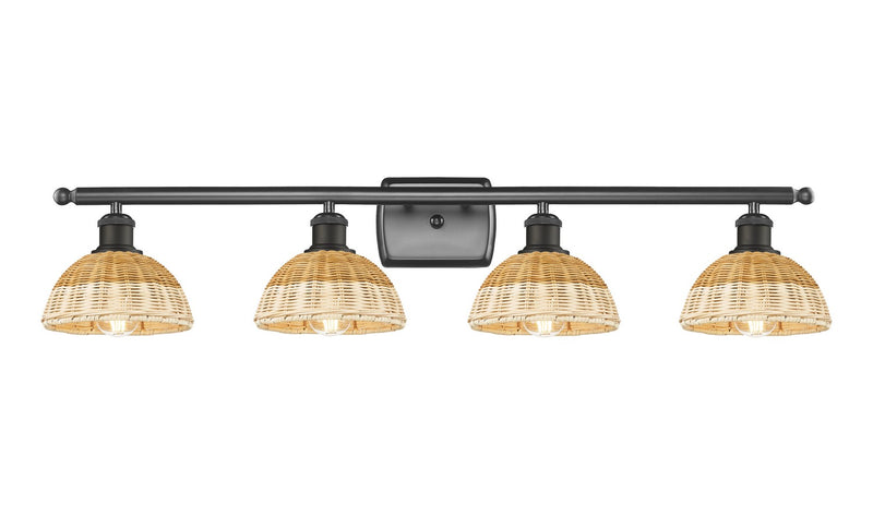 Innovations 516-4W-OB-NBD2-75-NAT Four Light Bath Vanity, Oil Rubbed Bronze
