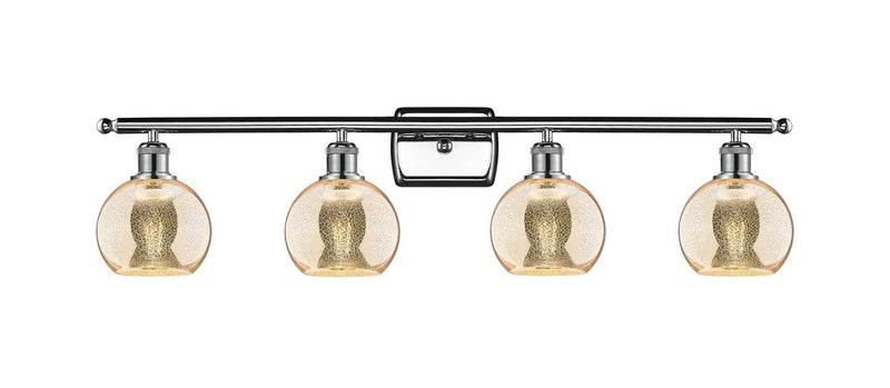 Innovations 516-4W-PC-G128-6 Four Light Bath Vanity, Polished Chrome