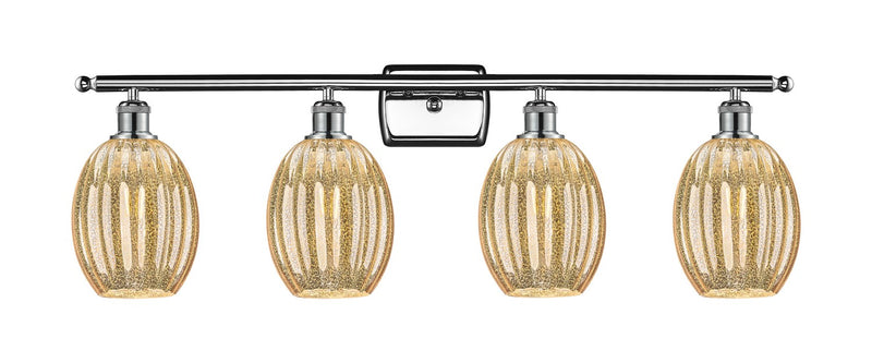 Innovations 516-4W-PC-G459-6ME Four Light Bath Vanity, Polished Chrome