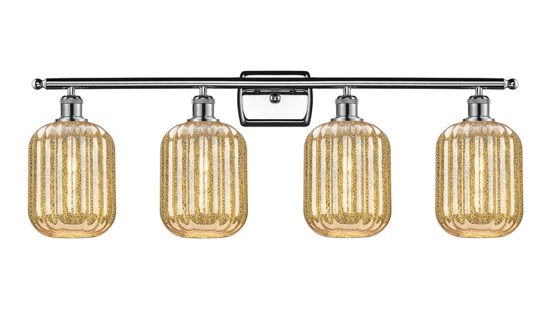 Innovations 516-4W-PC-G460-7ME Four Light Bath Vanity, Polished Chrome
