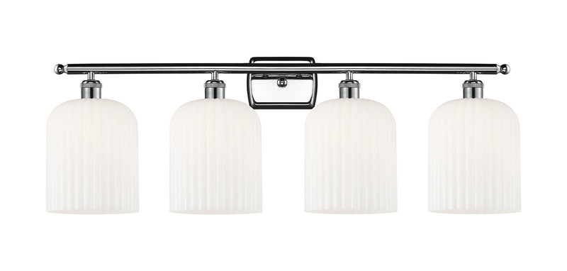 Innovations 516-4W-PC-G559-8GWH Four Light Bath Vanity, Polished Chrome