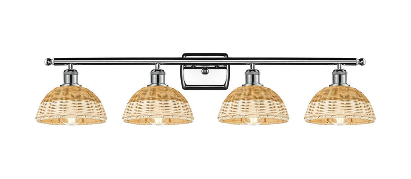 Innovations 516-4W-PC-NBD2-75-NAT Four Light Bath Vanity, Polished Chrome
