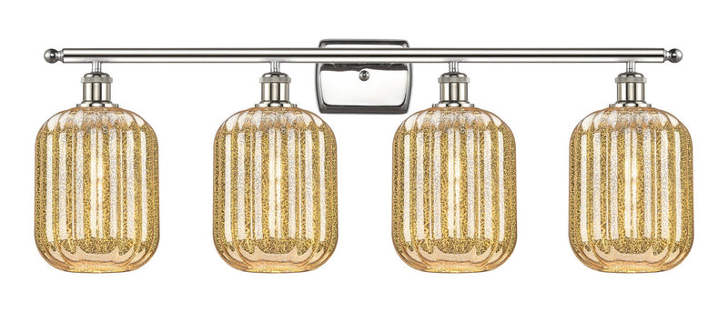 Innovations 516-4W-PN-G460-7ME Four Light Bath Vanity, Polished Nickel