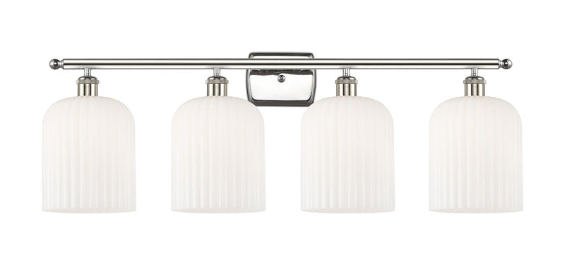 Innovations 516-4W-PN-G559-8GWH Four Light Bath Vanity, Polished Nickel