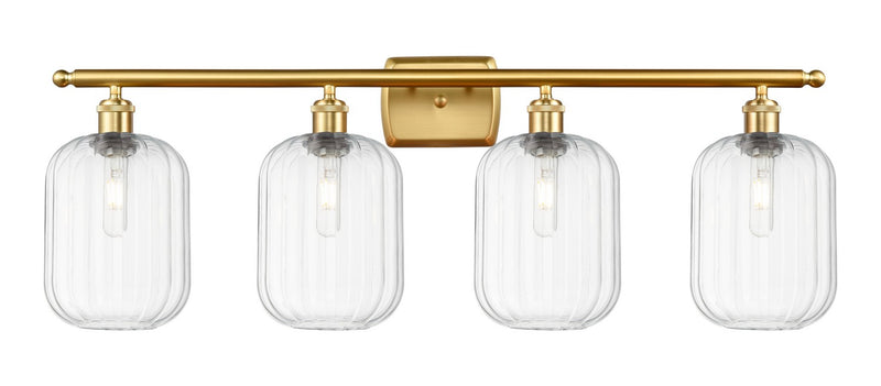 Innovations 516-4W-SG-G460-7CL Four Light Bath Vanity, Satin Gold