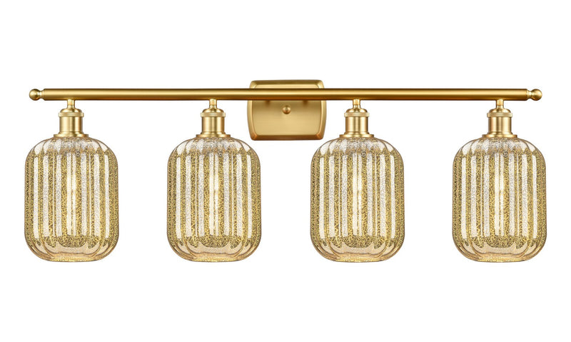 Innovations 516-4W-SG-G460-7ME Four Light Bath Vanity, Satin Gold