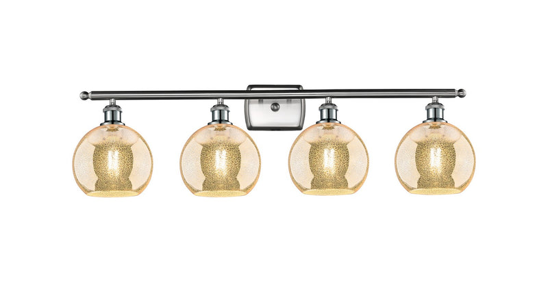 Innovations 516-4W-SN-G128-8 Four Light Bath Vanity, Brushed Satin Nickel