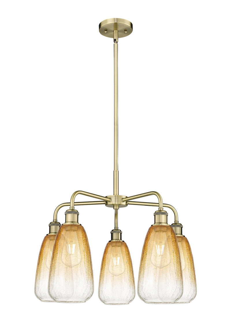 Innovations 516-5CR-AB-G480-6AM Five Light Chandelier, Antique Brass