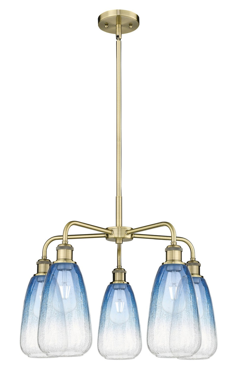 Innovations 516-5CR-AB-G480-6SB Five Light Chandelier, Antique Brass