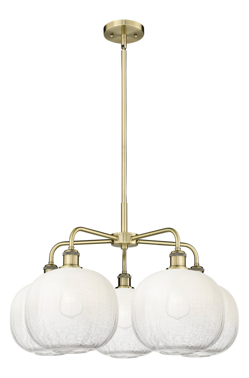Innovations 516-5CR-AB-G481-10OP Five Light Chandelier, Antique Brass