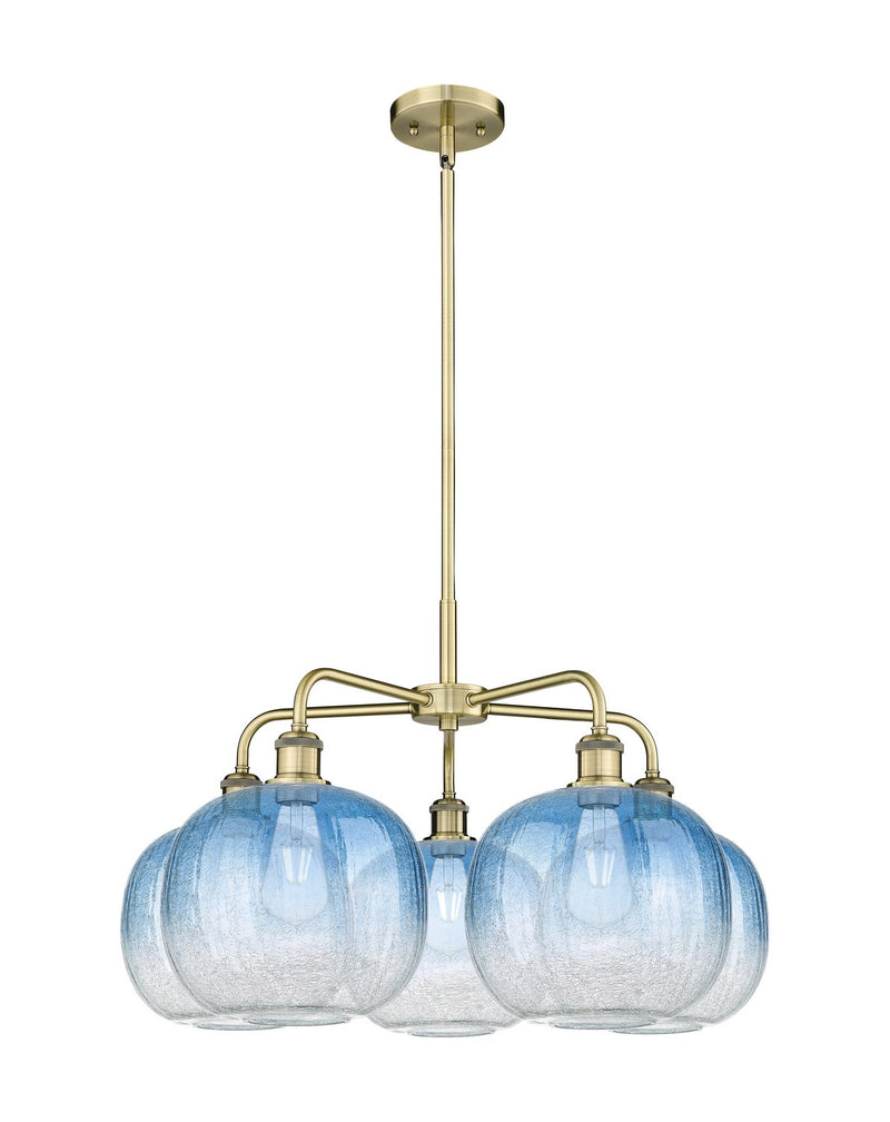 Innovations 516-5CR-AB-G481-10SB Five Light Chandelier, Antique Brass