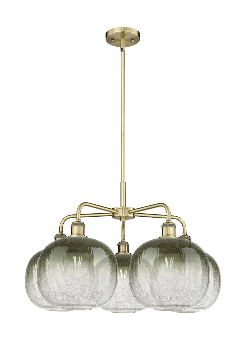 Innovations 516-5CR-AB-G481-10SL Five Light Chandelier, Antique Brass