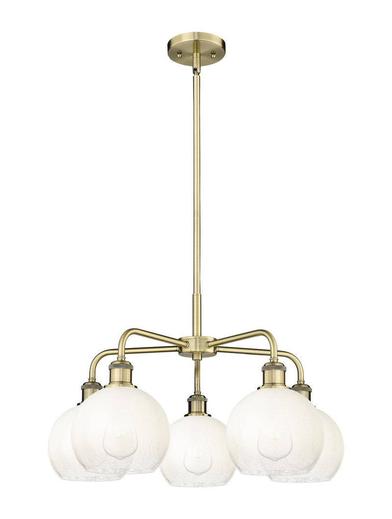 Innovations 516-5CR-AB-G483-8OP Five Light Chandelier, Antique Brass