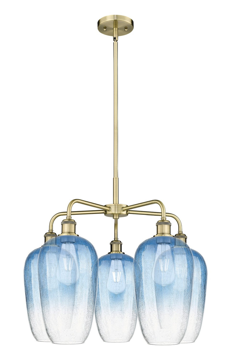 Innovations 516-5CR-AB-G484-7SB Five Light Chandelier, Antique Brass