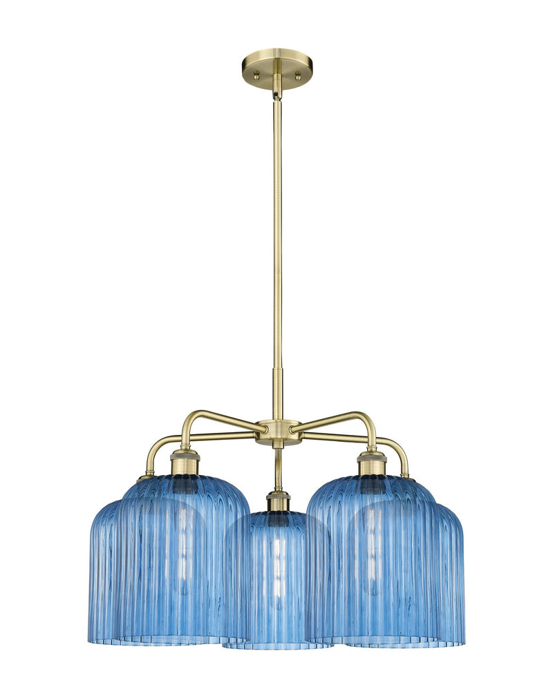 Innovations 516-5CR-AB-G559-8BL Five Light Chandelier, Antique Brass