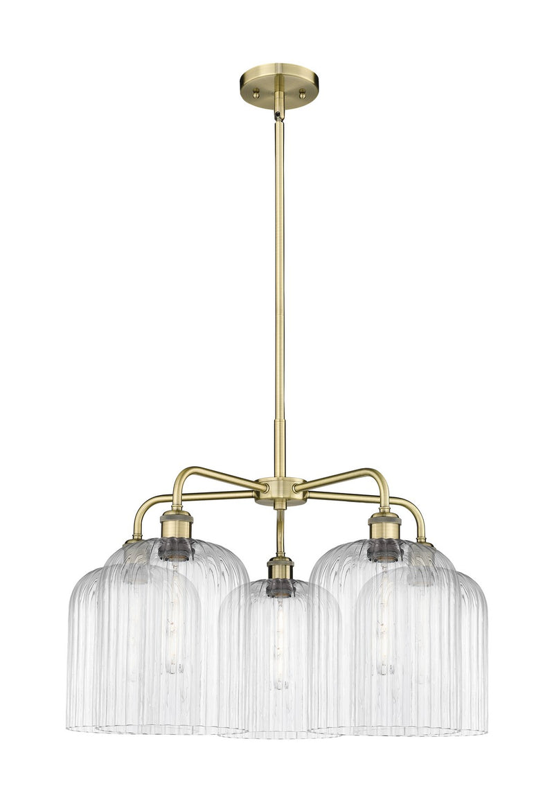 Innovations 516-5CR-AB-G559-8CL Five Light Chandelier, Antique Brass