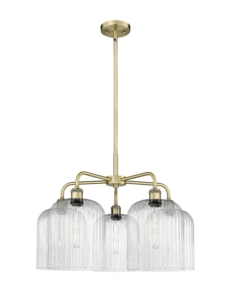Innovations 516-5CR-AB-G559-8SDY Five Light Chandelier, Antique Brass