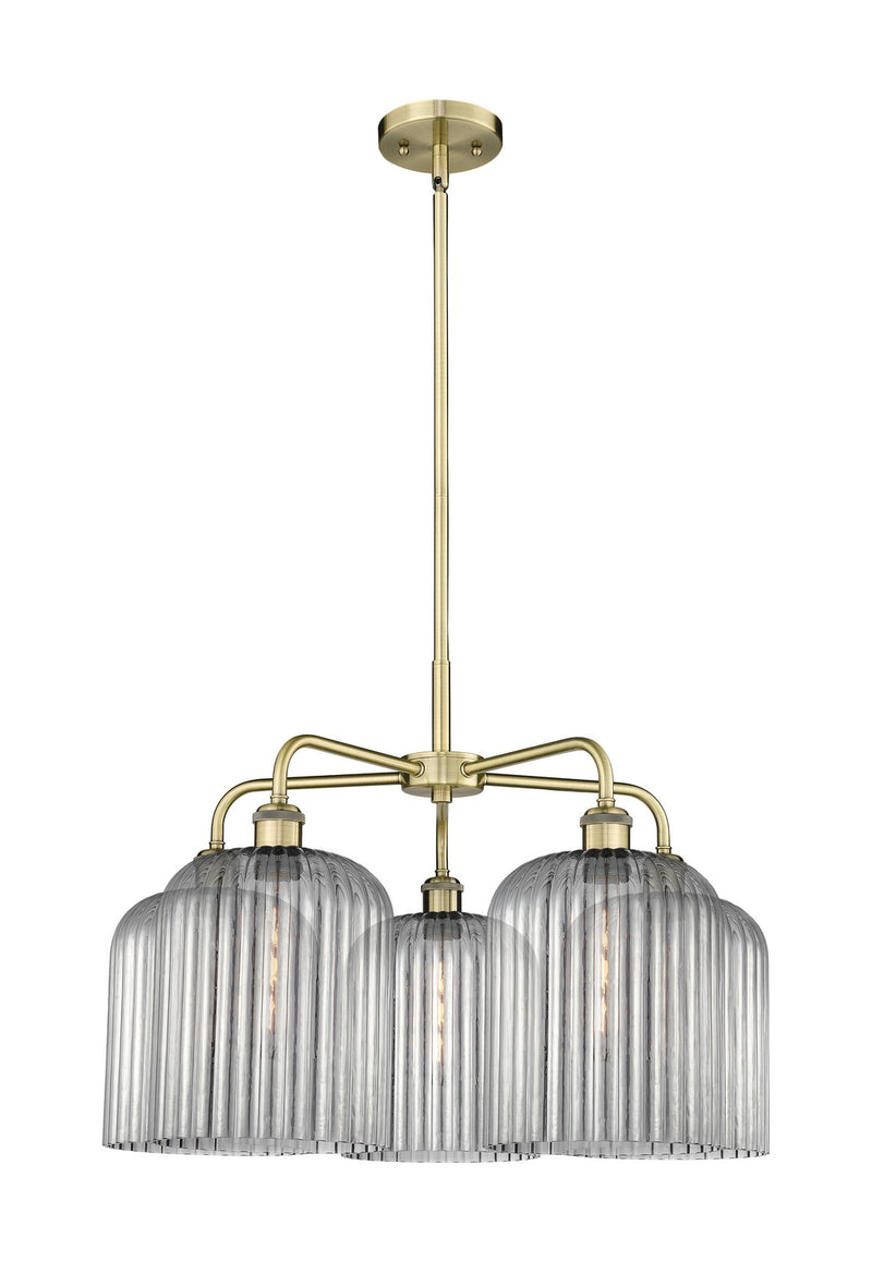 Innovations 516-5CR-AB-G559-8SM Five Light Chandelier, Antique Brass