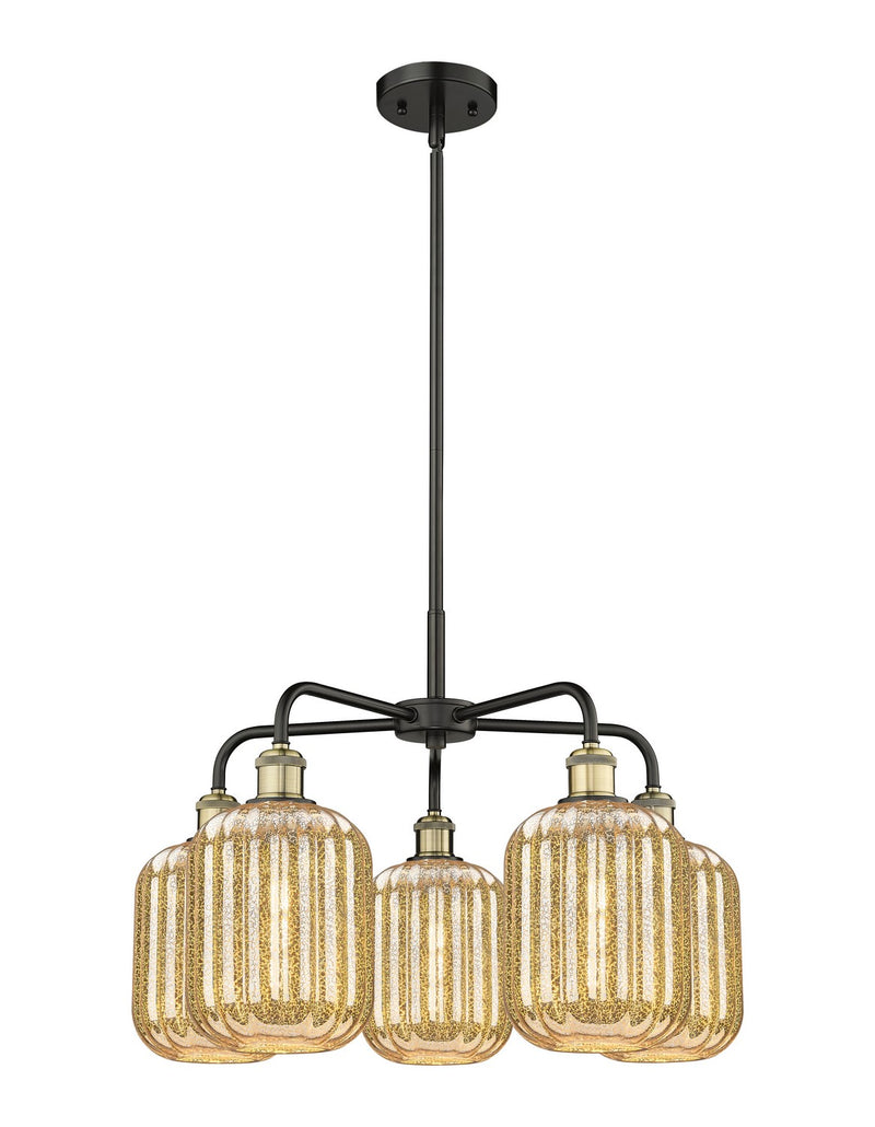 Innovations 516-5CR-BAB-G460-7ME Five Light Chandelier, Black Antique Brass