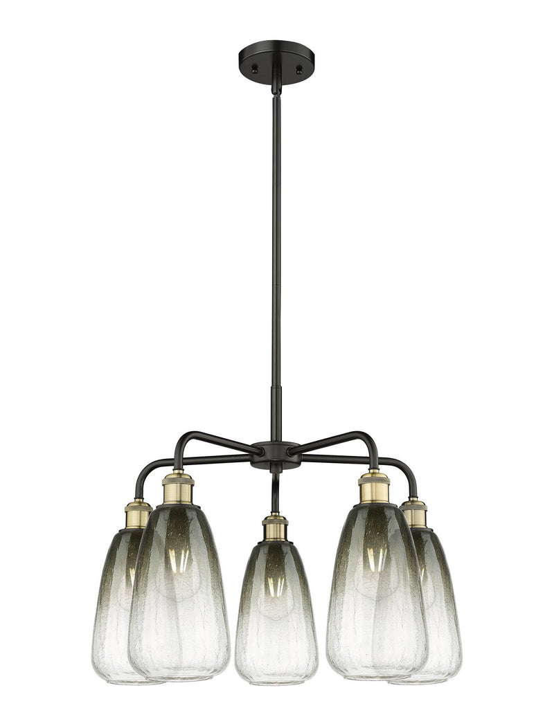 Innovations 516-5CR-BAB-G480-6SL Five Light Chandelier, Black Antique Brass