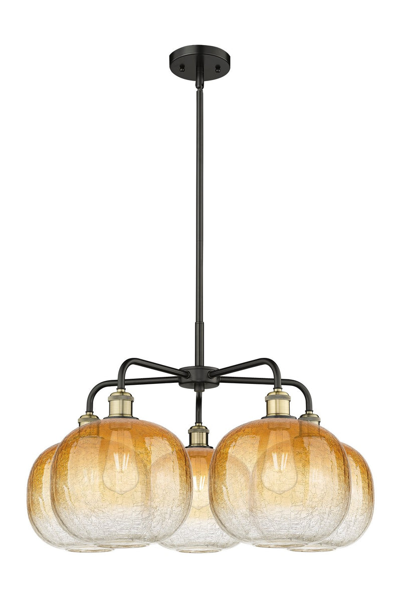 Innovations 516-5CR-BAB-G481-10AM Five Light Chandelier, Black Antique Brass