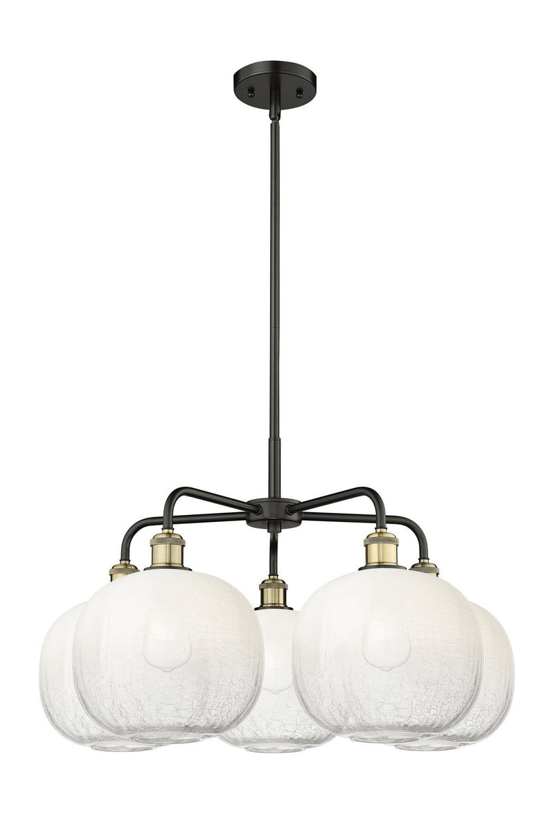 Innovations 516-5CR-BAB-G481-10OP Five Light Chandelier, Black Antique Brass