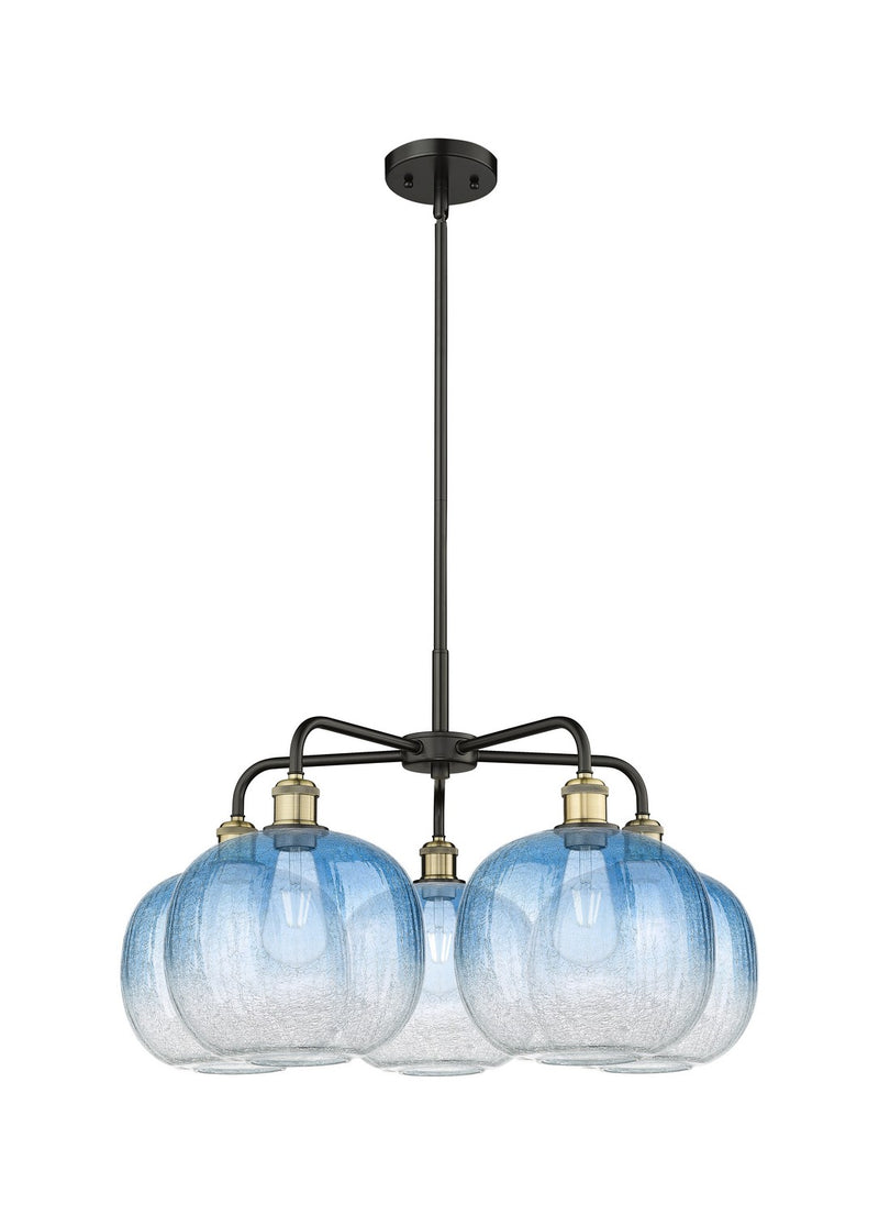 Innovations 516-5CR-BAB-G481-10SB Five Light Chandelier, Black Antique Brass