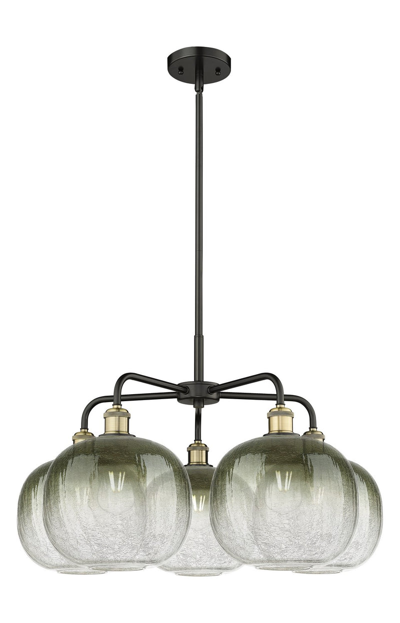 Innovations 516-5CR-BAB-G481-10SL Five Light Chandelier, Black Antique Brass