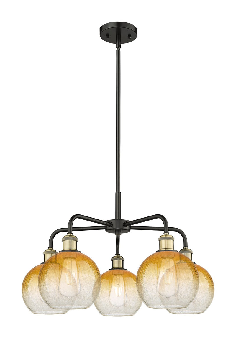 Innovations 516-5CR-BAB-G483-8AM Five Light Chandelier, Black Antique Brass
