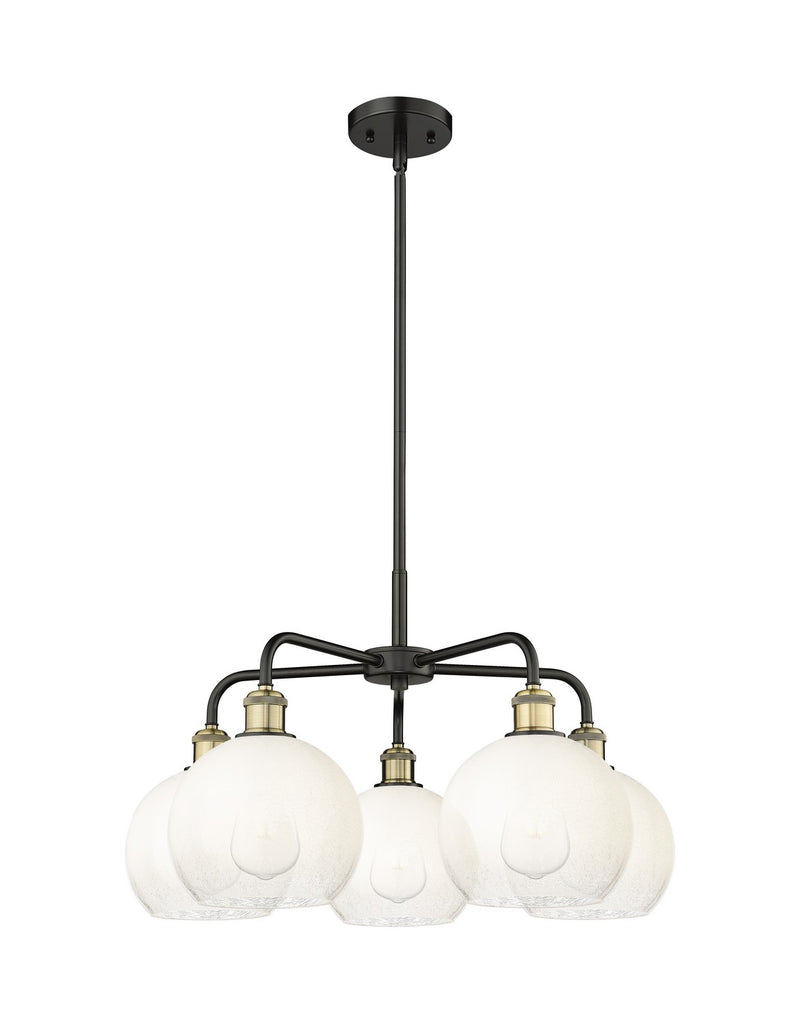 Innovations 516-5CR-BAB-G483-8OP Five Light Chandelier, Black Antique Brass