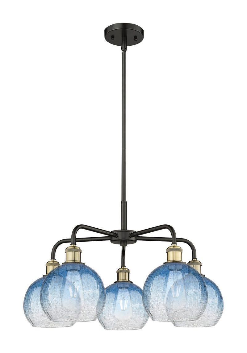 Innovations 516-5CR-BAB-G483-8SB Five Light Chandelier, Black Antique Brass