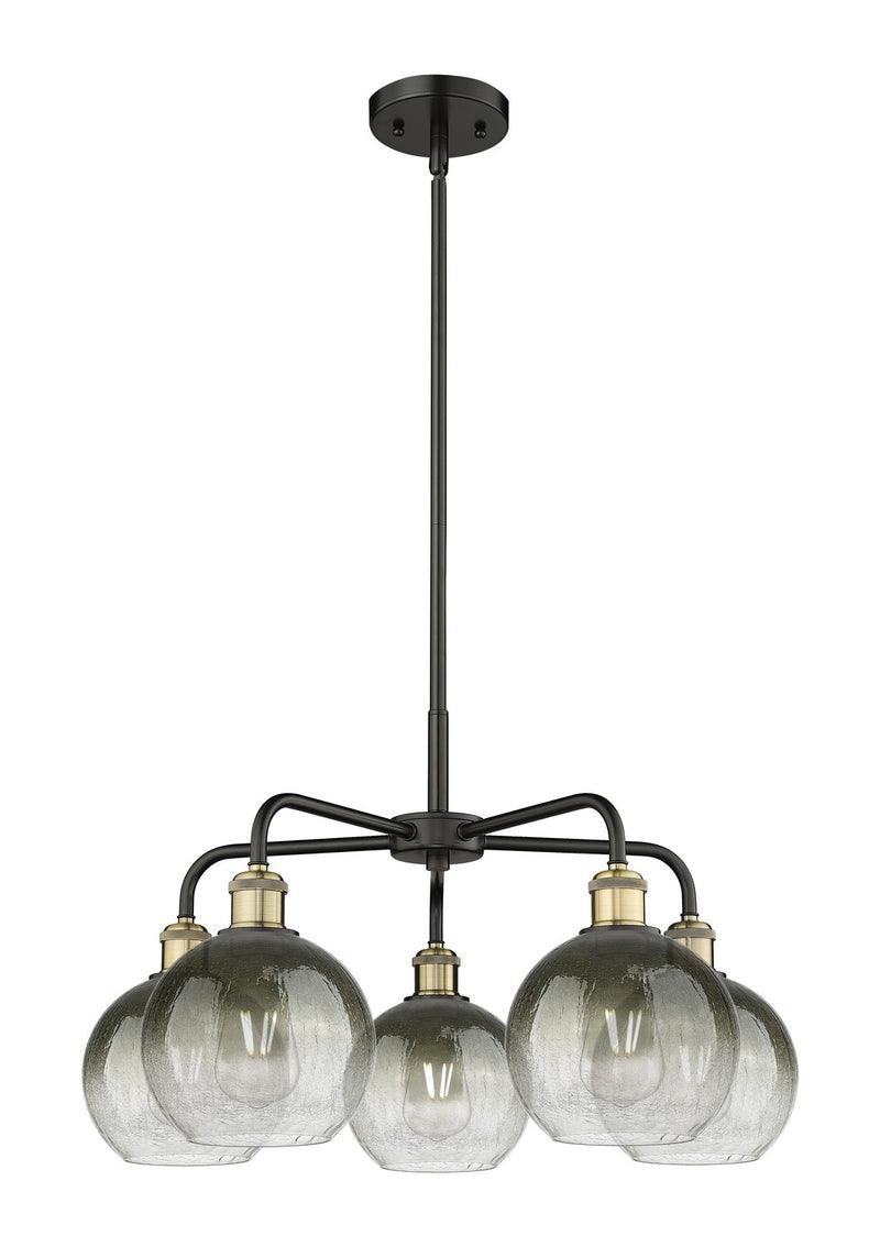 Innovations 516-5CR-BAB-G483-8SL Five Light Chandelier, Black Antique Brass