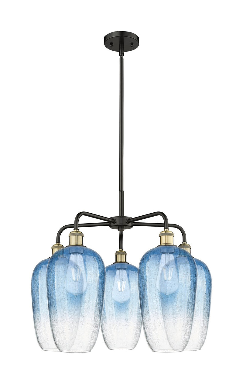 Innovations 516-5CR-BAB-G484-7SB Five Light Chandelier, Black Antique Brass