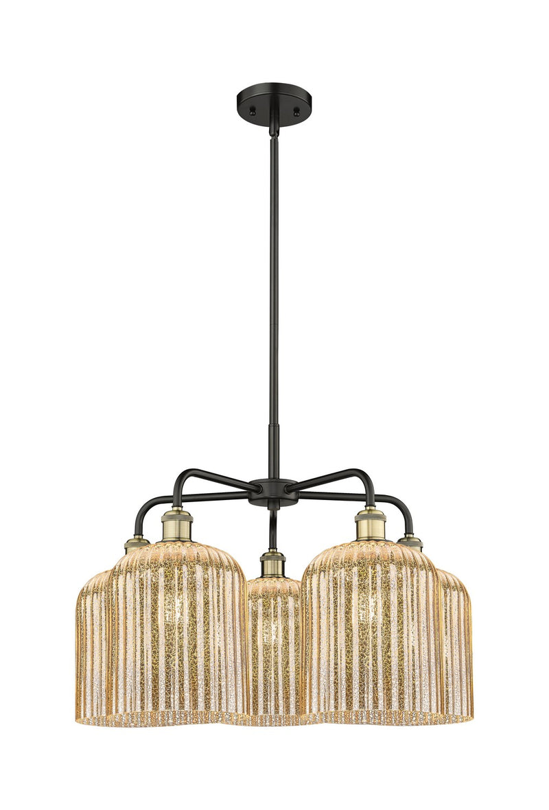 Innovations 516-5CR-BAB-G559-8ME Five Light Chandelier, Black Antique Brass