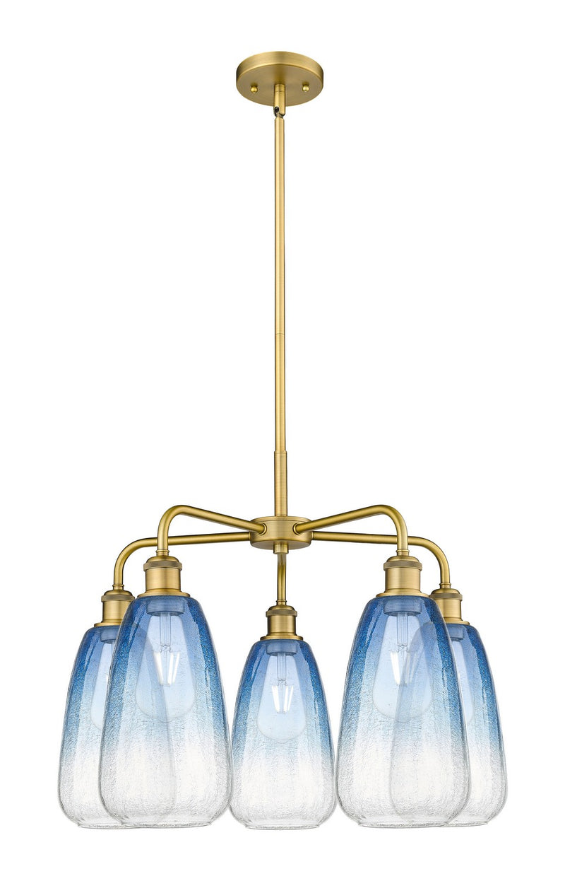 Innovations 516-5CR-BB-G480-6SB Five Light Chandelier, Brushed Brass