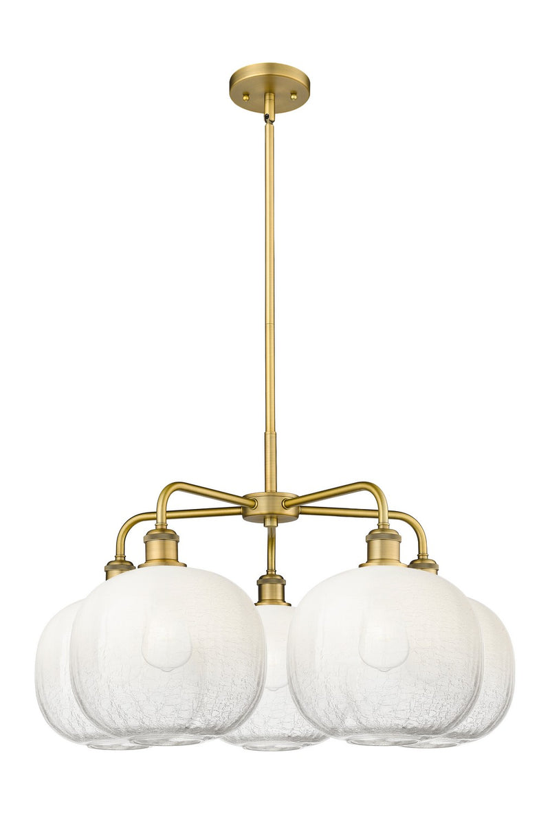 Innovations 516-5CR-BB-G481-10OP Five Light Chandelier, Brushed Brass