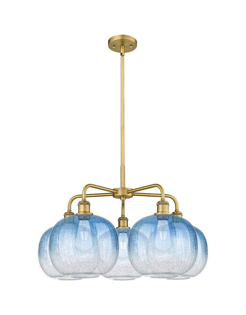 Innovations 516-5CR-BB-G481-10SB Five Light Chandelier, Brushed Brass