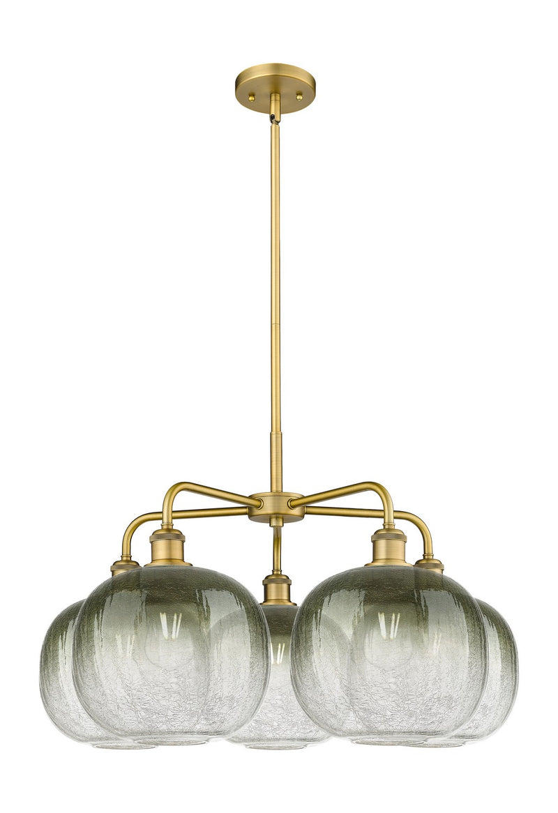 Innovations 516-5CR-BB-G481-10SL Five Light Chandelier, Brushed Brass
