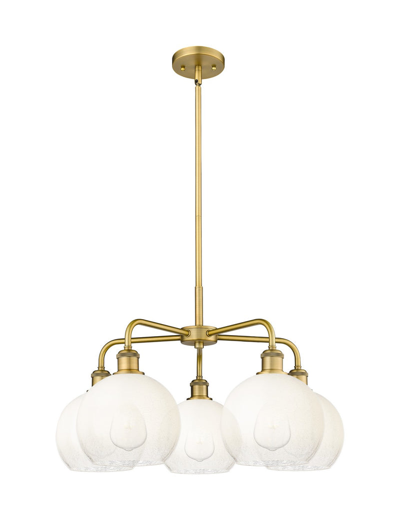 Innovations 516-5CR-BB-G483-8OP Five Light Chandelier, Brushed Brass