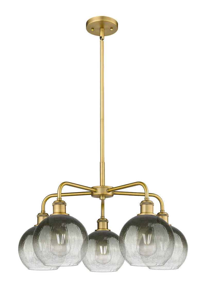 Innovations 516-5CR-BB-G483-8SL Five Light Chandelier, Brushed Brass