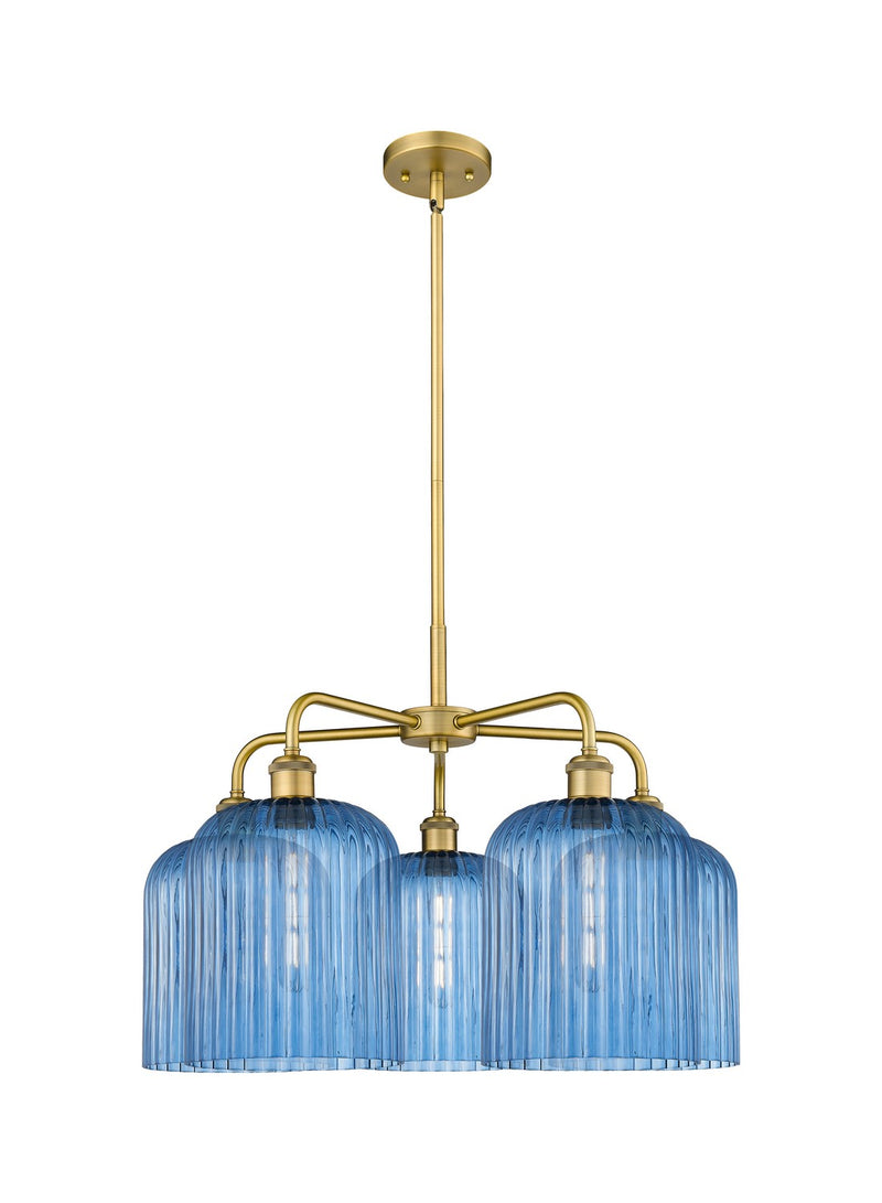Innovations 516-5CR-BB-G559-8BL Five Light Chandelier, Brushed Brass