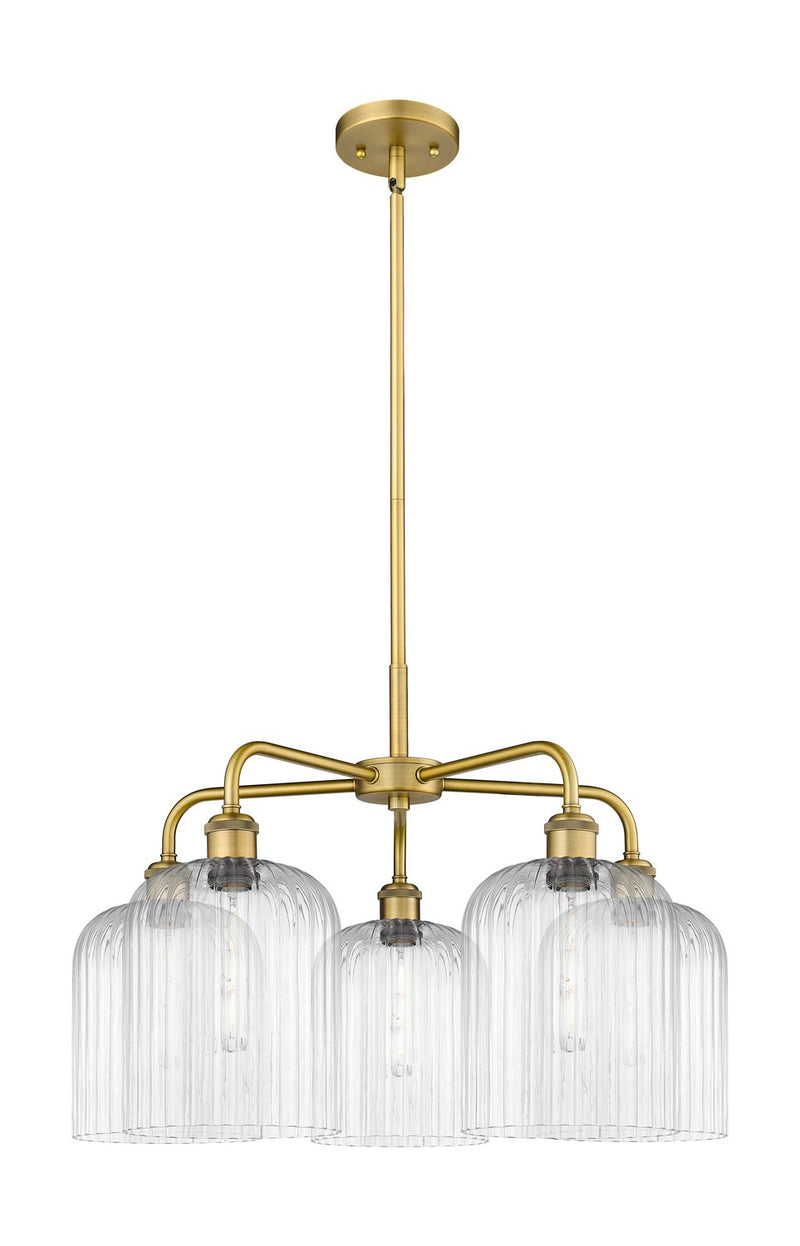Innovations 516-5CR-BB-G559-8CL Five Light Chandelier, Brushed Brass